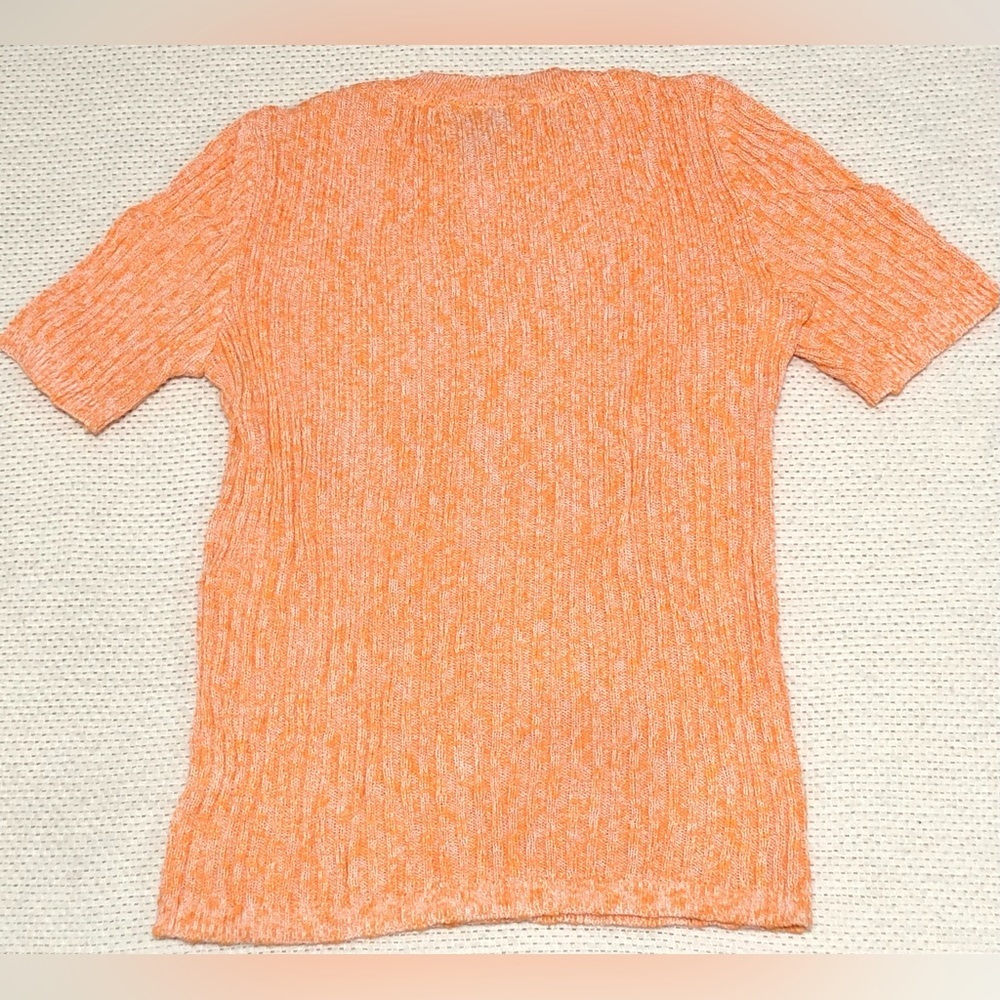 Orange Ribbed Women's Top - Picture 2 of 11